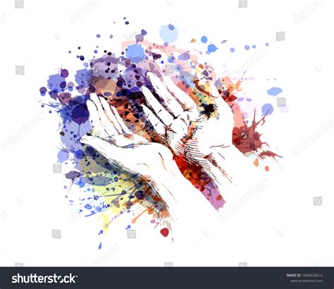 Vector Color Illustration Begging Hands Stock Vector (Royalty Free ...