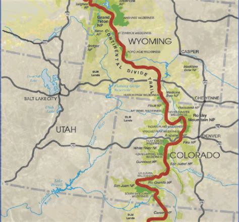 CONTINENTAL DIVIDE TRAIL COLORADO - Map - Travel - Holiday - Vacations