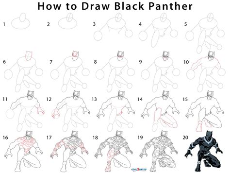 How to Draw Black Panther (Step by Step Pictures)