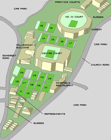 The map of the Wimbledon venue. | Wimbledon, Tennis championships, Lawn ...