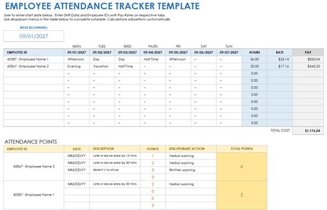 Employee Attendance Sheet Excel Template And Google Sheets File For ...