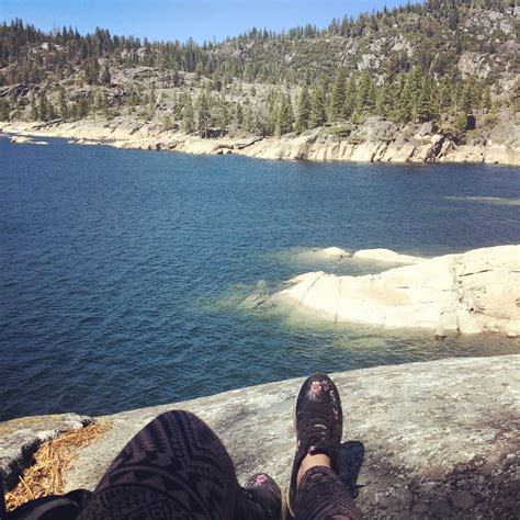 Lunchtime at Pinecrest Lake, California. : hiking