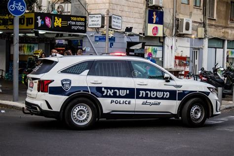 Police car in Israel editorial stock photo. Image of auto - 244825523