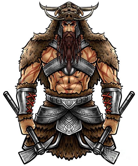 Norseman Berserker Viking Warrior Valhalla Odin #2 Digital Art by ...