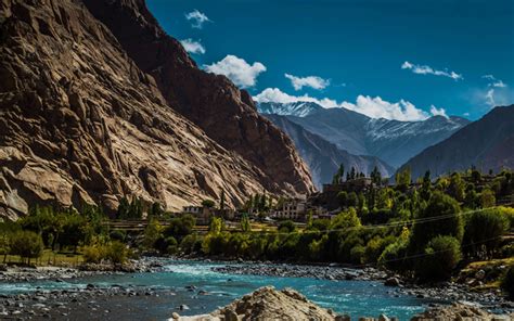 Descargar fondos de pantalla Chumathang, 4k, montañas, río, Jammu y ...