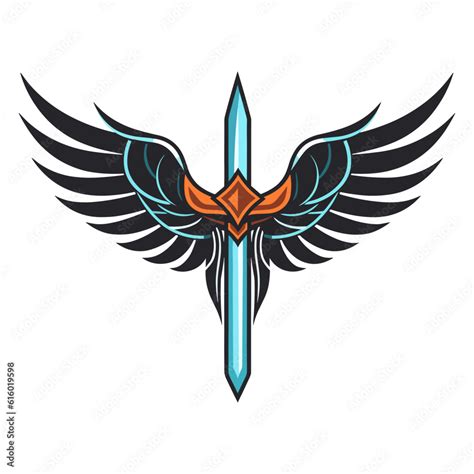 wings sword logo symbols vector clip art illustration Stock Vector ...