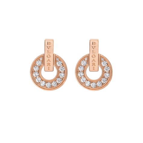 Rose gold BVLGARI BVLGARI Earrings Pink with 0.38 ct Diamonds | Bulgari ...