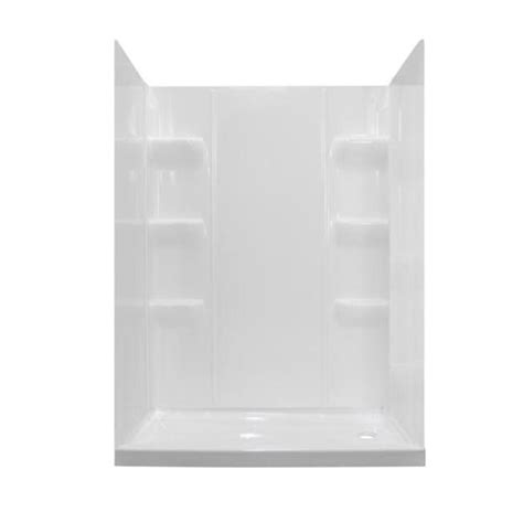 27"X54 Fiberglass Shower Kit Includes Shower Pan & Surround Wall Elite ...