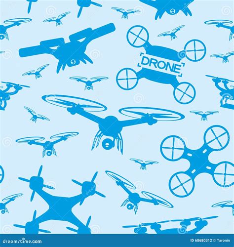 Drones on a Blue Background. Stock Vector - Illustration of decoration ...