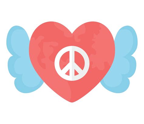 heart with peace symbol 21397895 Vector Art at Vecteezy