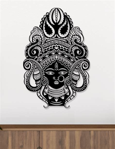 VINOXO Metal Durga Maa Face Wall Hanging