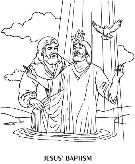 Baptism of Jesus (WPH) Coloring Page | Sermons4Kids