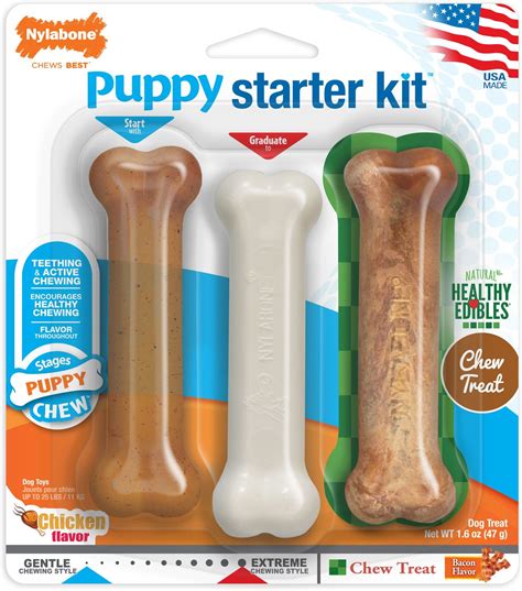 Nylabone Puppy Chew Starter Kit Triple Pack Dog Bone Toys - Chewy.com