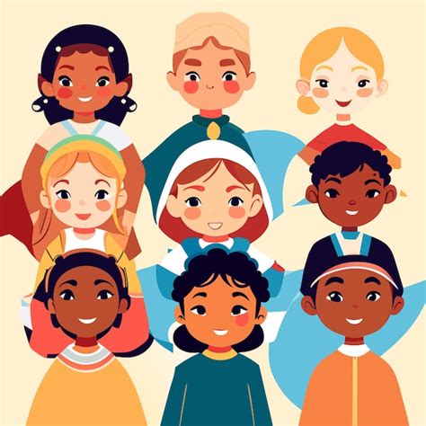 Premium Vector | Global kids vector illustration embracing diversity ...