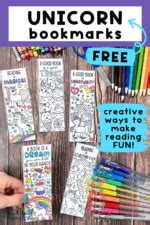 Unicorn Bookmarks to Color for Reading Fun with Kids (Free)