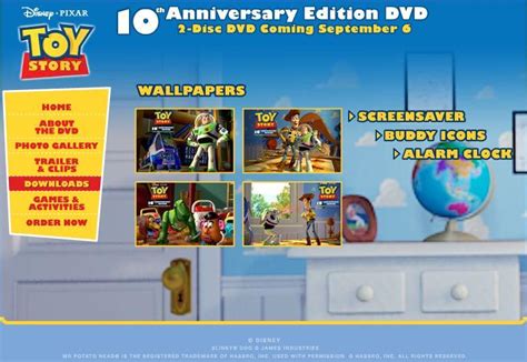 Toy Story 10th Anniversary Edition DVD Official Website - Upcoming Pixar