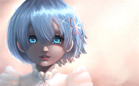 Girl in blue short hair anime character HD wallpaper | Wallpaper Flare