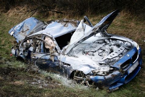 2013 BMW M5 Destroyed After Autobahn Crash