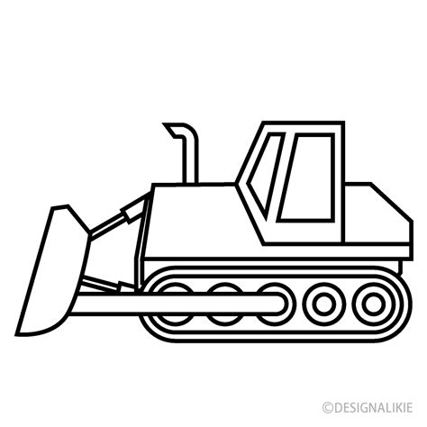 Bulldozer Drawing Black And White Clipart