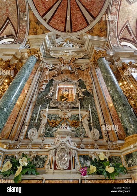 Italy, Bari, Apulia, Monopoli. Interior of the Monopoli Cathedral, a ...