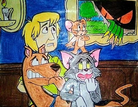 A Scooby-Doo meets Tom and Jerry crossover drawing I made : r/cartoons