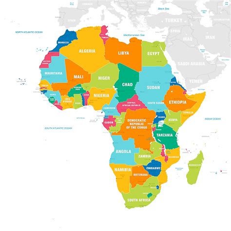 A Map Of Africa Showing Countries - Atlanta Georgia Map