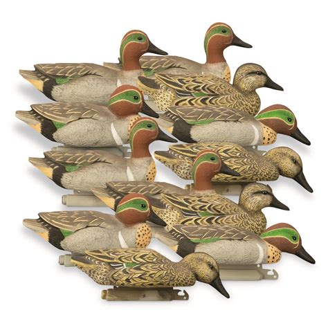 Higdon Standard Green Wing Teal Duck Decoys, 12 Pack - 732953, Duck ...