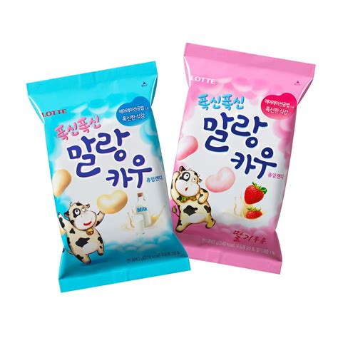 Amazon.com : Korean Lotte Soft Malang Cow Fresh Grade Milk & Strawberry ...