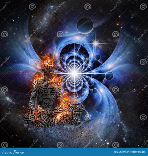 Power of Meditation stock illustration. Illustration of maze - 264294624