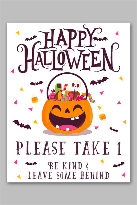 Free Halloween Candy Printable Sign Set: No Sign Up Needed