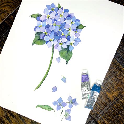 Hydrangea | Watercolor flowers tutorial, Watercolor hydrangea ...