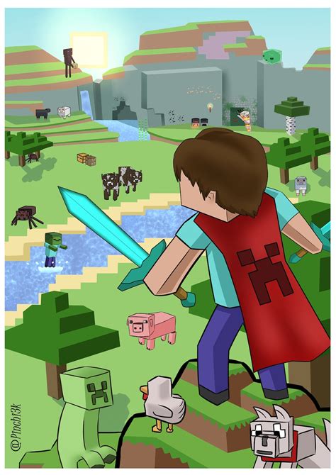 Minecraft Original Art Print / A3 A4 A5 | Etsy