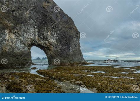 Arch in Rocks of Rialto Beach Stock Image - Image of beach, coast ...