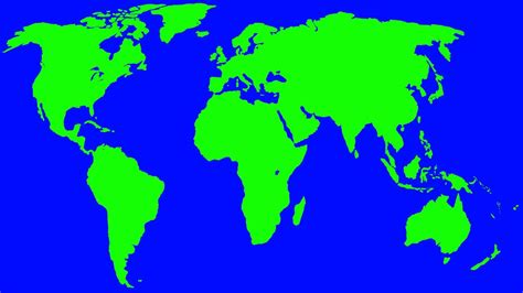 green world map in blue screen free stock footage - YouTube