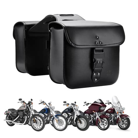 KEMIMOTO Motorcycle Saddlebags Throw Over Saddle bags with lock Small ...