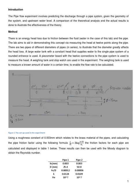 Pipe Flow Experiment | PDF | Dynamics (Mechanics) | Classical Mechanics