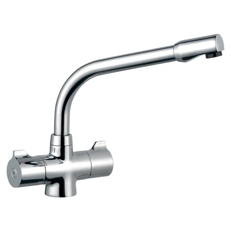 Hi Tech Polished Chrome Long Arm Mixer Kitchen Tap | Howdens