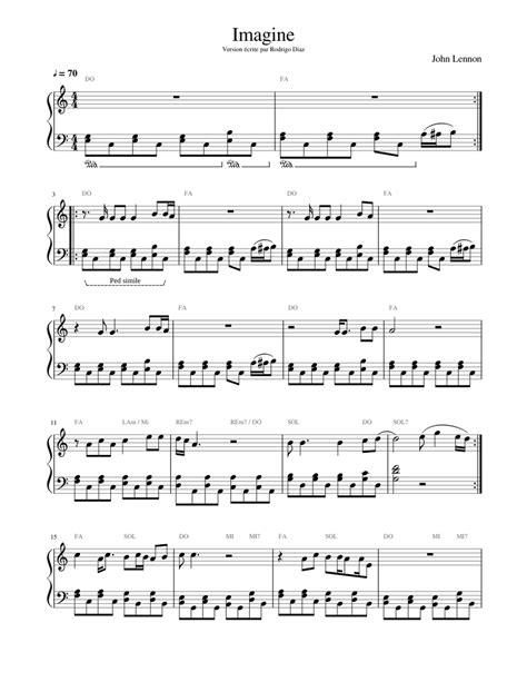 John Lennon - Imagine Sheet music for Piano (Solo) | Musescore.com