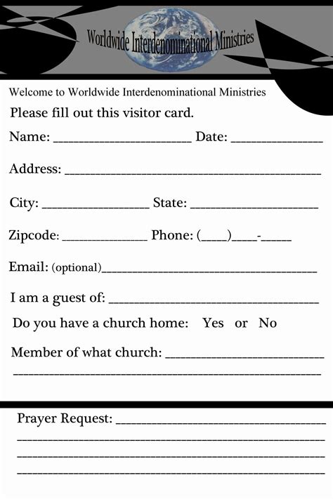 Church Visitor Card Template Word – Cardtemplate.my.id