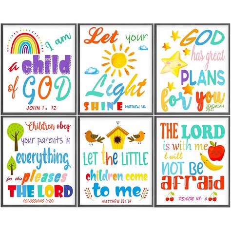 Buy Set of 6 Sunday School Decorations for Classroom Colorful Rainbow ...