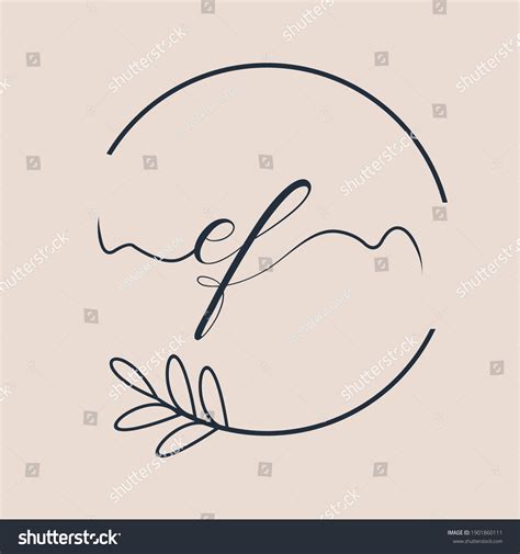 Initial Ef Logo Handwriting Floral Botanical Stock Vector (Royalty Free ...