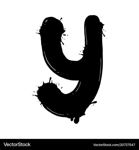 Blot letter y black and white Royalty Free Vector Image