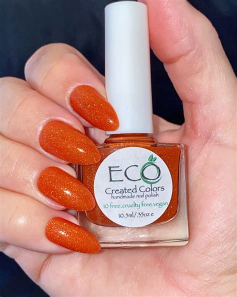 NEW Orange Glitter Nail Polish Burnt Orange Polish Holiday | Etsy