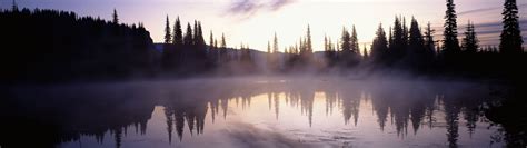 mist dreamy lakes multiscreen 3840x1080 Nature Lakes HD Art #dreamy # ...