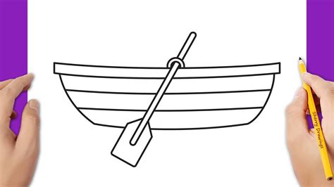 How to draw a boat with paddles - YouTube