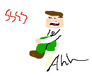 Peter Griffin trips and hurts his knee on curb - Drawception