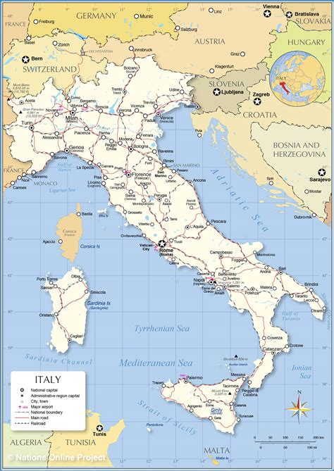 Political Map of Italy - Nations Online Project