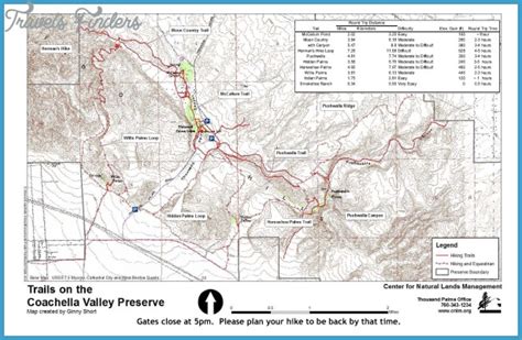 Palm Springs Hiking Trails Map - TravelsFinders.Com