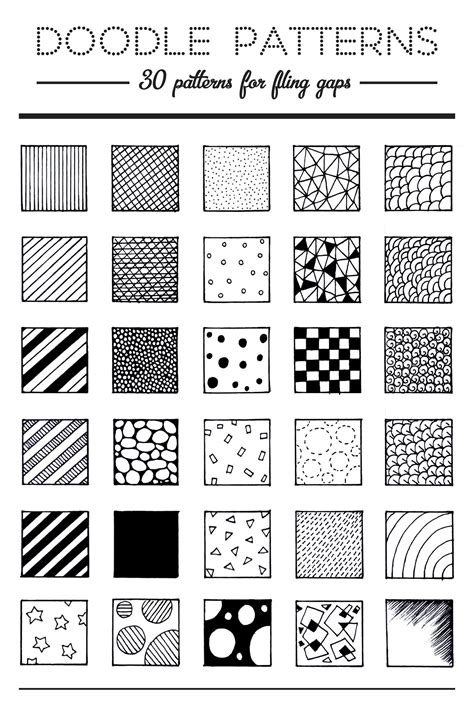 Pic Candle | 30 Doodle Patterns. #doodles #doodling | Easy doodle art ...