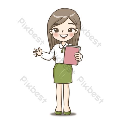 Teacher Cute Character Cartoon Model Drawing Design Idea Idol Art PNG ...